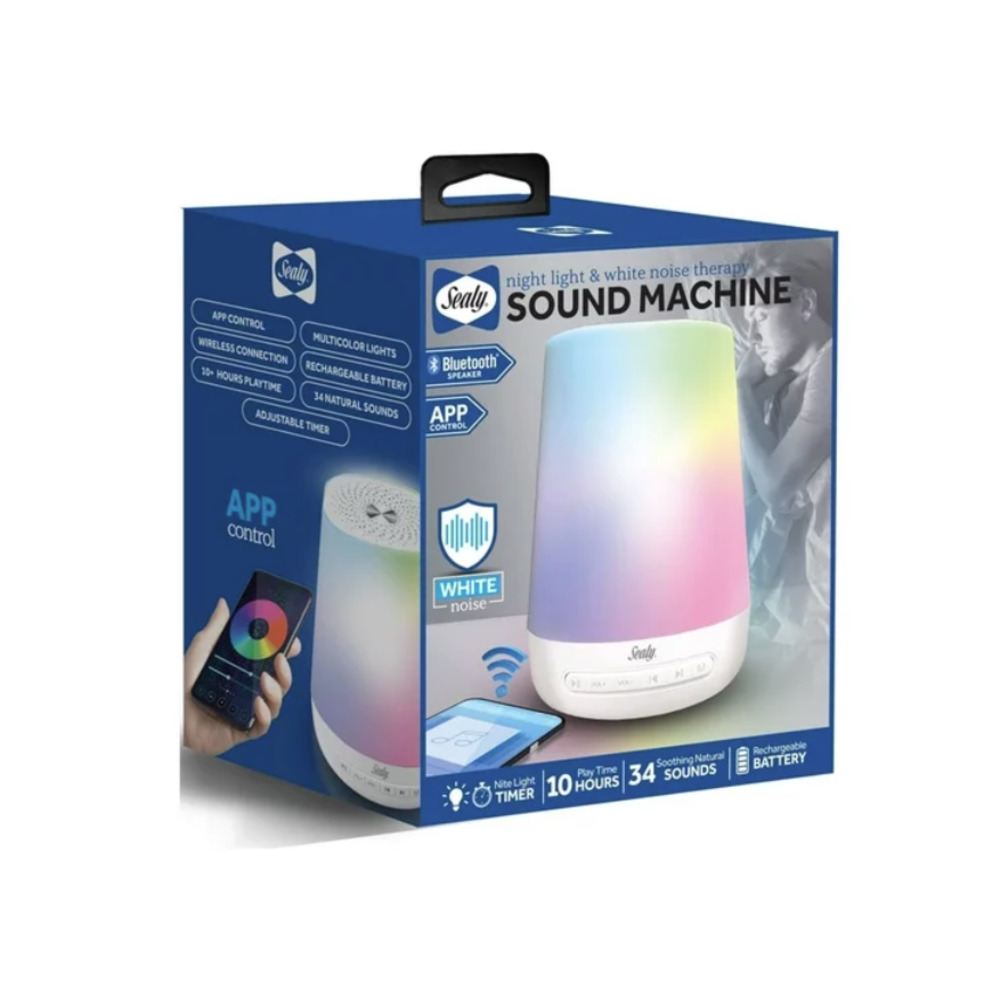 Sealy Night Light & Wireless Speaker Sound Machine Bluetooth Rechargeable NEW